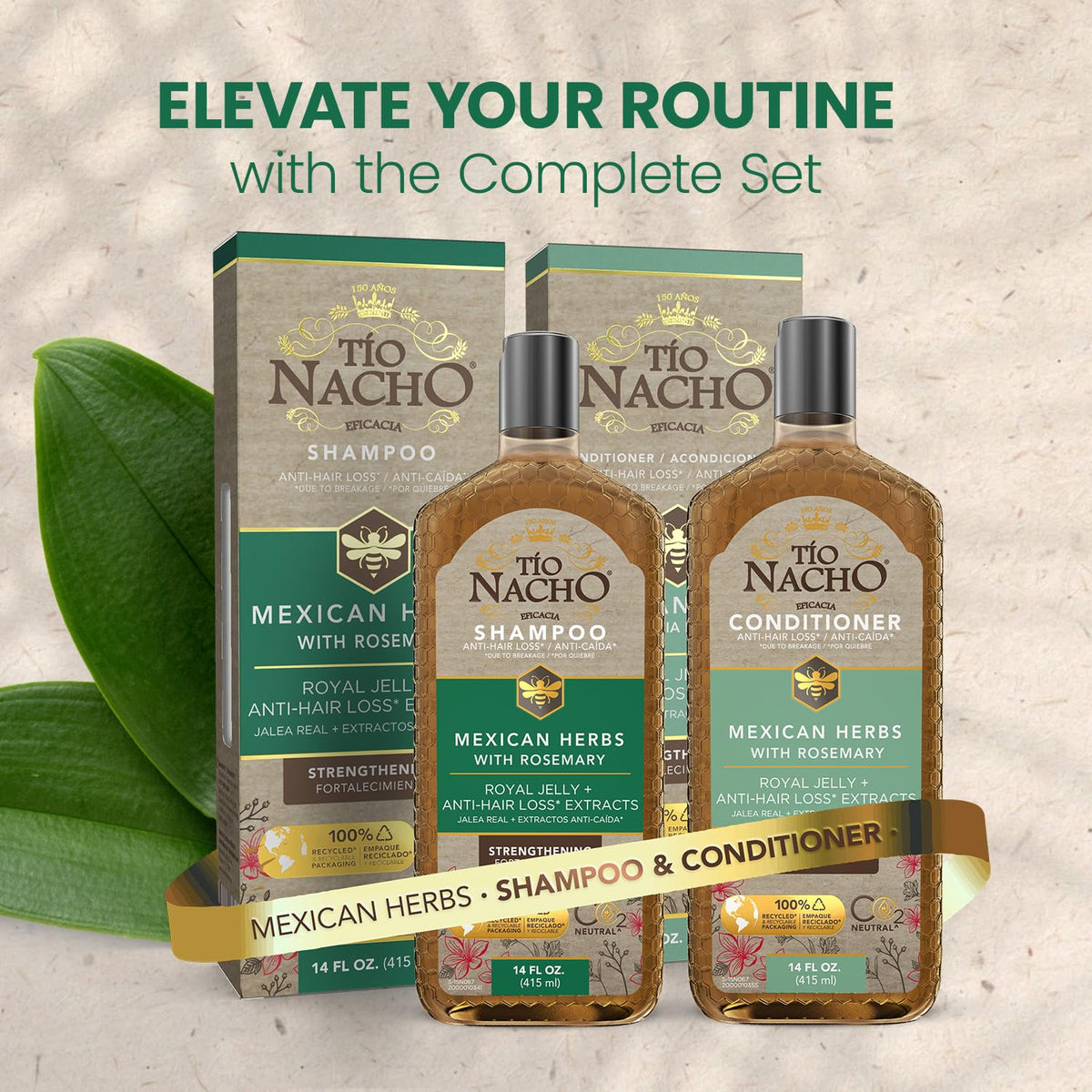 Natural ingredients display with royal jelly, ginseng, jojoba for strengthening benefits