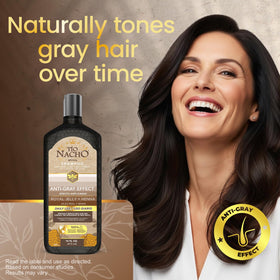 Tio Nacho label detail highlighting henna and royal jelly ingredients benefit