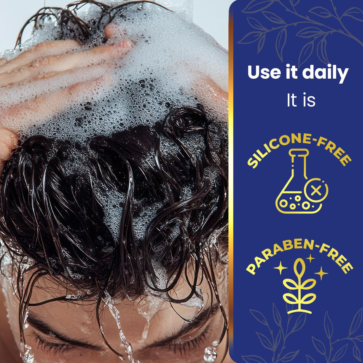 Tio Nacho creating lather in wet hair for gentle cleansing