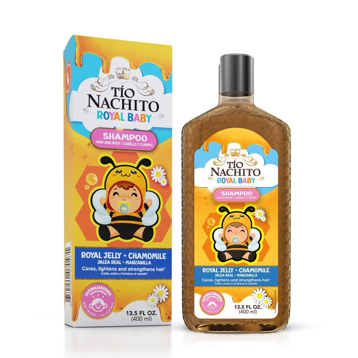 Tio Nacho front packaging showing baby wash bottle and calm design