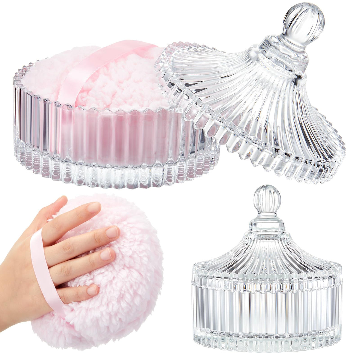 Tioncy glass container front view showing elegant storage and neat display