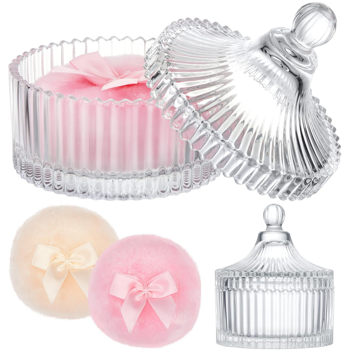 Tioncy clear crystal container front view showing elegant storage benefit
