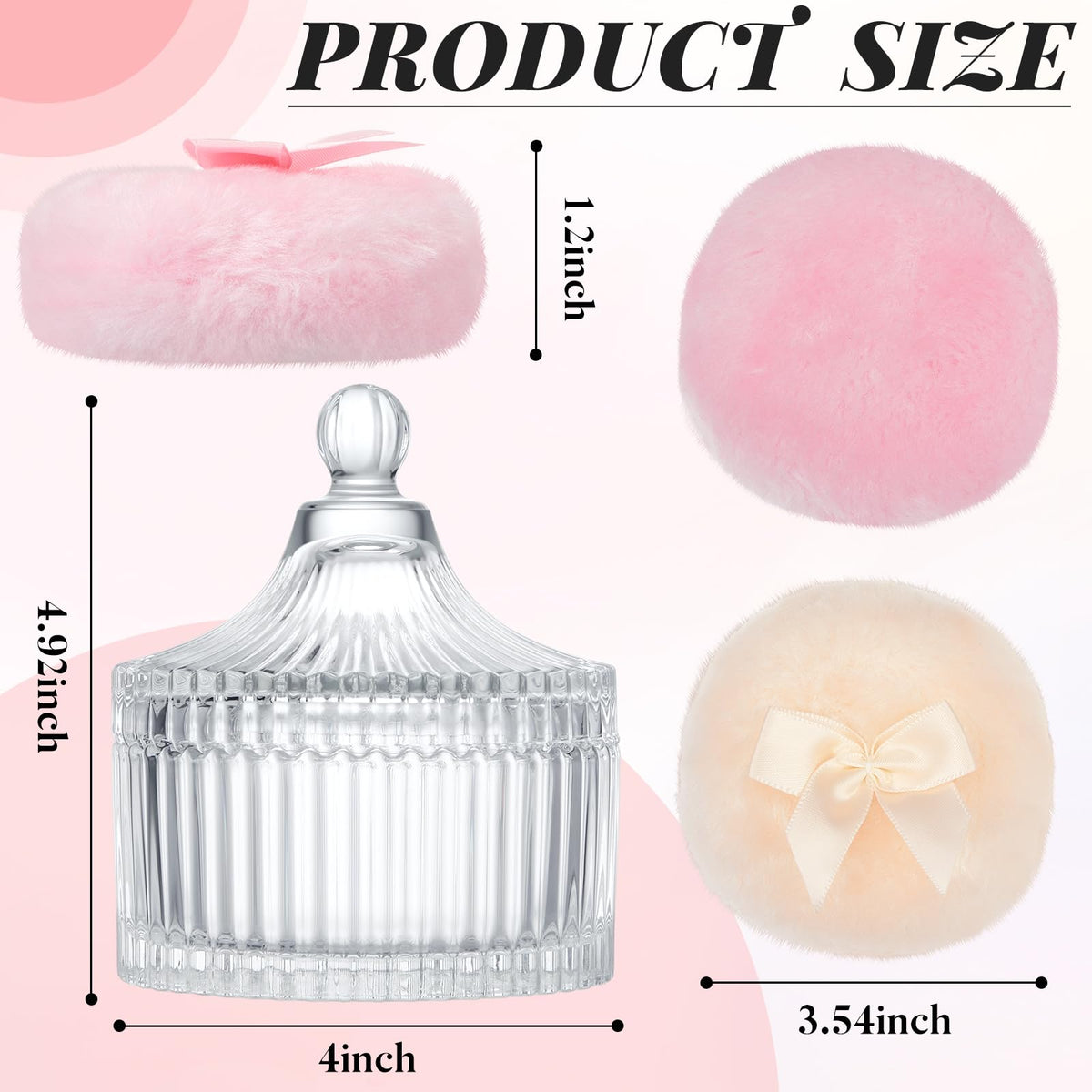 Tioncy two puffs held in hand showing size and coverage benefit