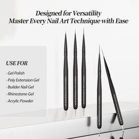 Tipsketch in use drawing long thin lines on a nail, assuring clean consistent stripes