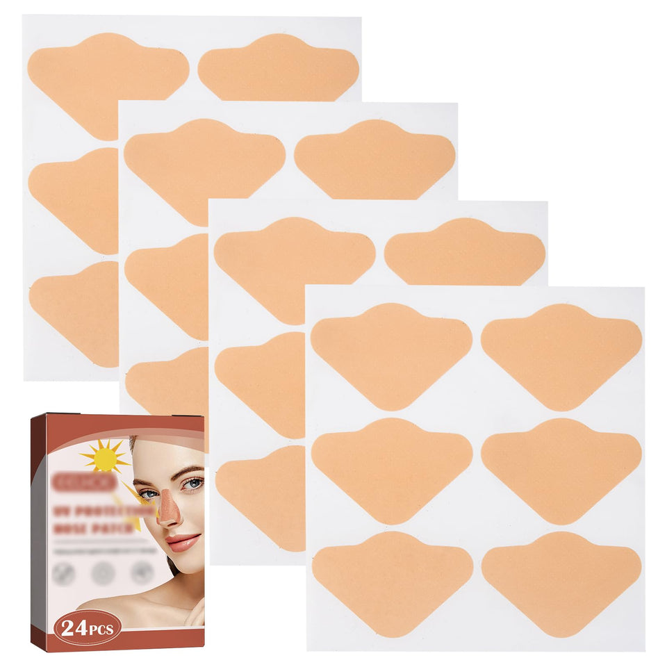 Tipuuz beige front packaging showing 24 nose sun patches for targeted protection