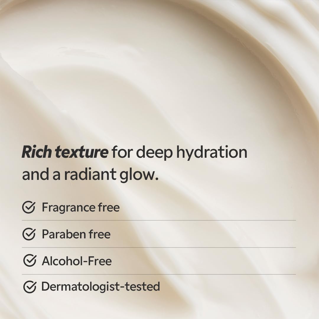 TIRTIR cream spread on hand demonstrating easy absorption and glow
