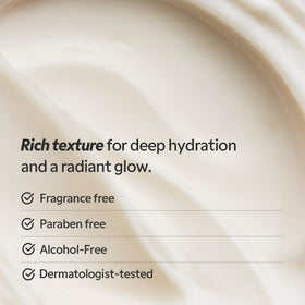 TIRTIR cream spread on hand demonstrating easy absorption and glow