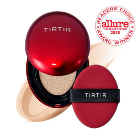 TIRTIR compact open top displaying cushion pad and sponge applicator for easy touch-ups