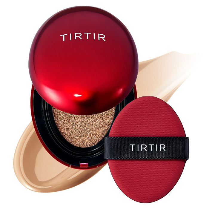TIRTIR compact front view showing shade 33N Macchiato and portable design