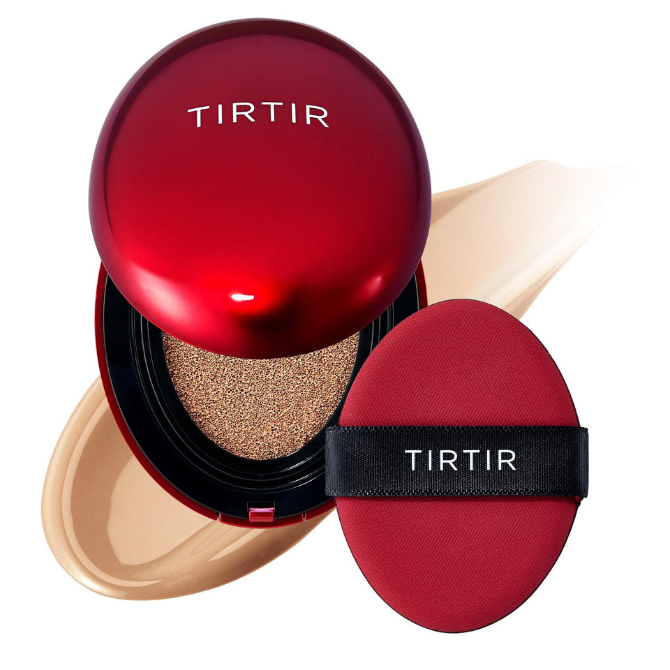 TIRTIR compact front view showing shade 33N Macchiato and portable design