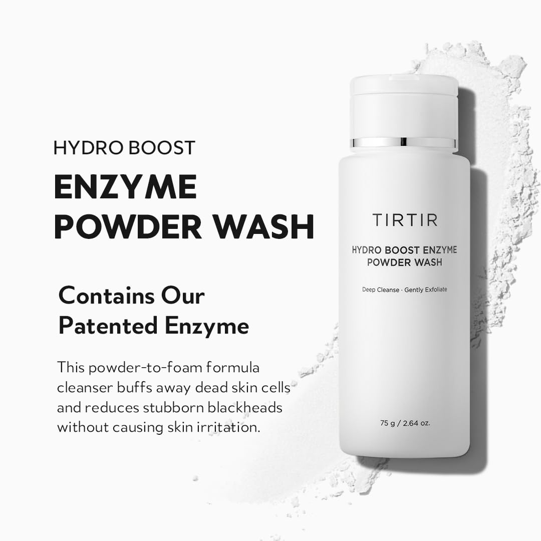 TIRTIR powder texture close-up illustrating fine granules and easy dissolve benefit