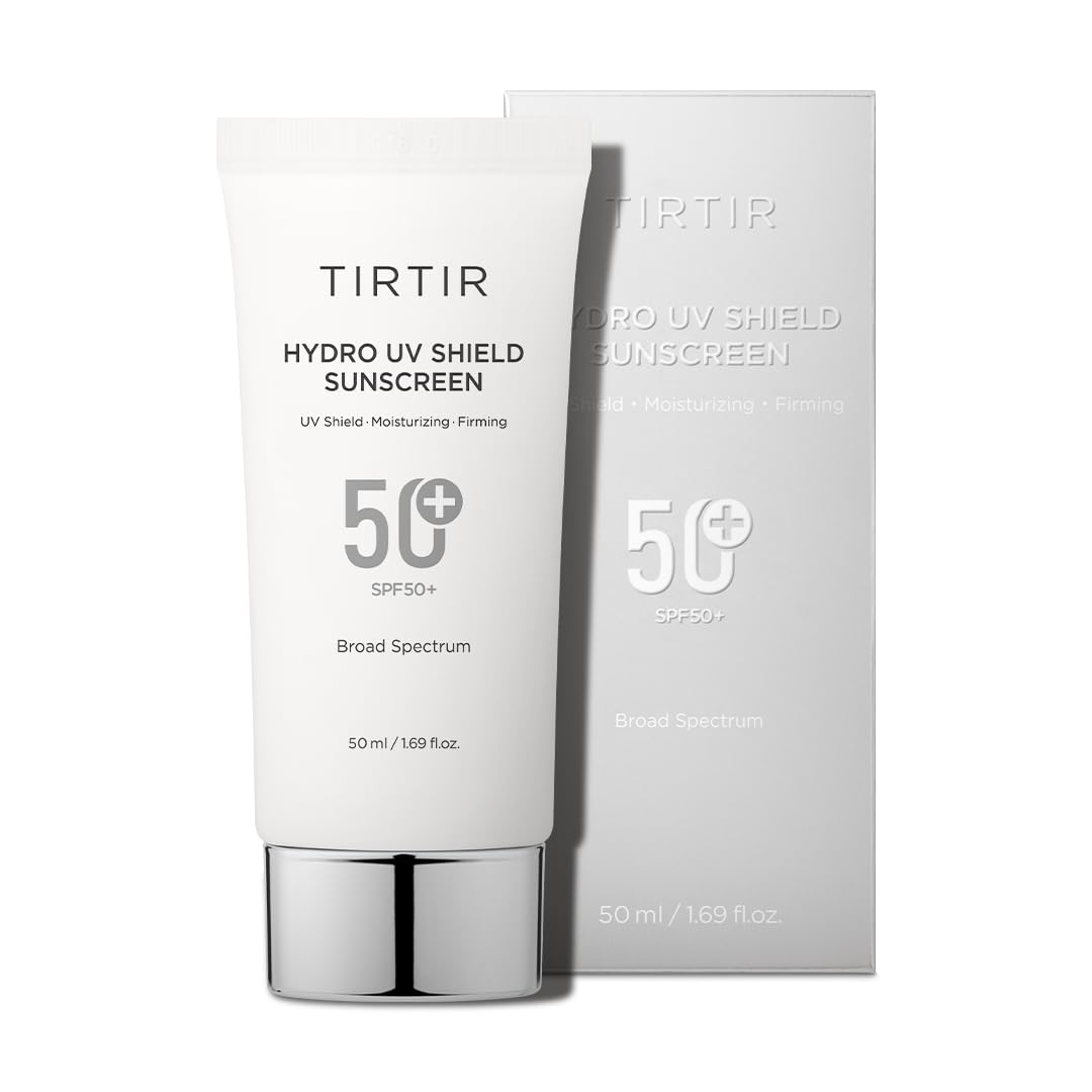 TIRTIR creamy sunscreen texture close-up, hydrating feel visible