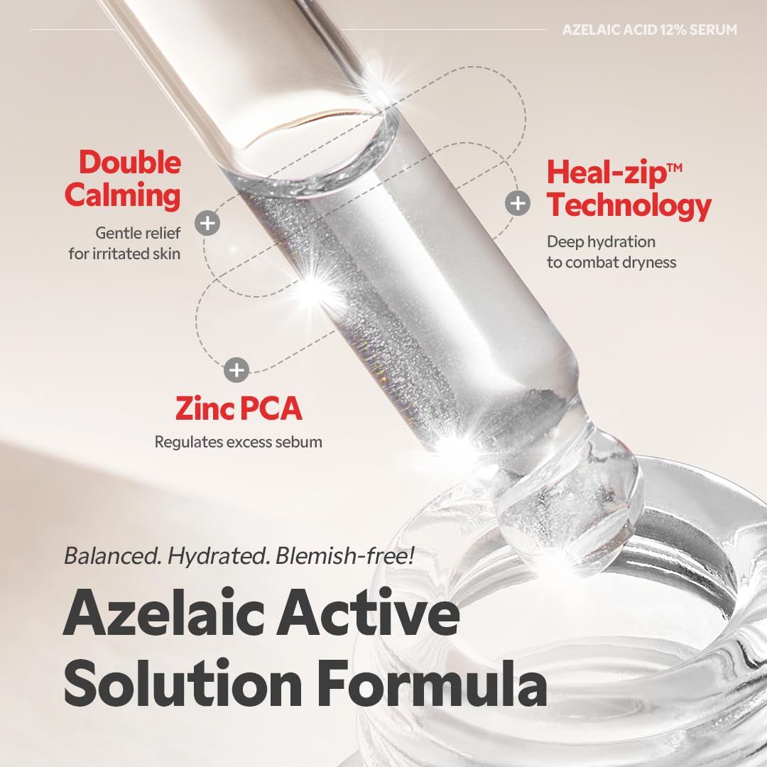 TIRTIR ingredient label highlighting azelaic acid 12% and Zinc PCA