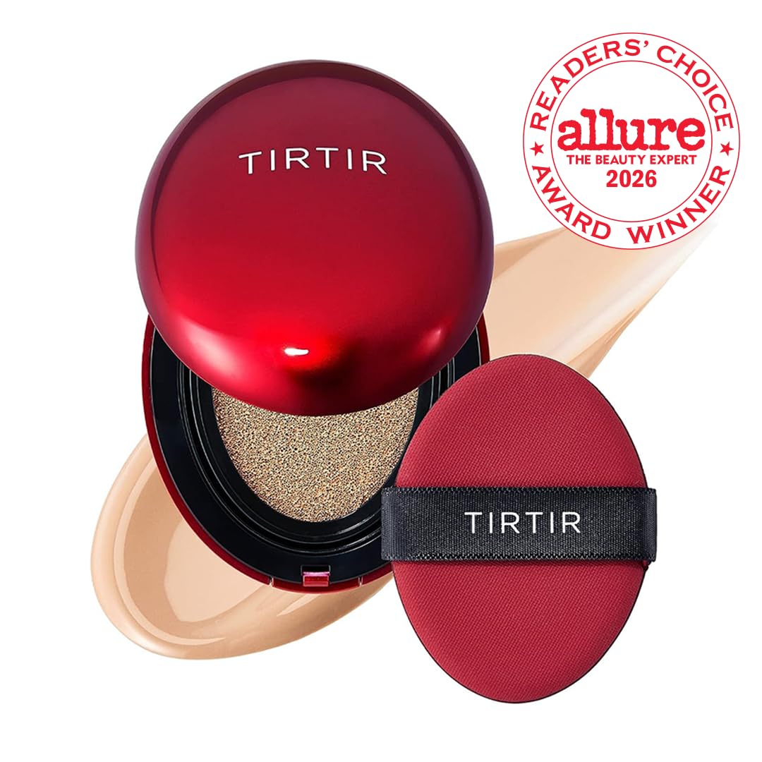 TIRTIR open compact with puff displaying cream foundation for quick application