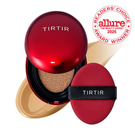 TIRTIR cushion opened with puff demonstrating quick, even application benefit