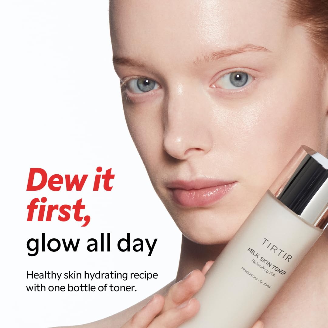 TIRTIR milky texture close-up demonstrating lightweight, hydrating emulsion benefit