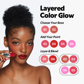 TIRTIR model wearing product showing warm peach tone and natural radiance
