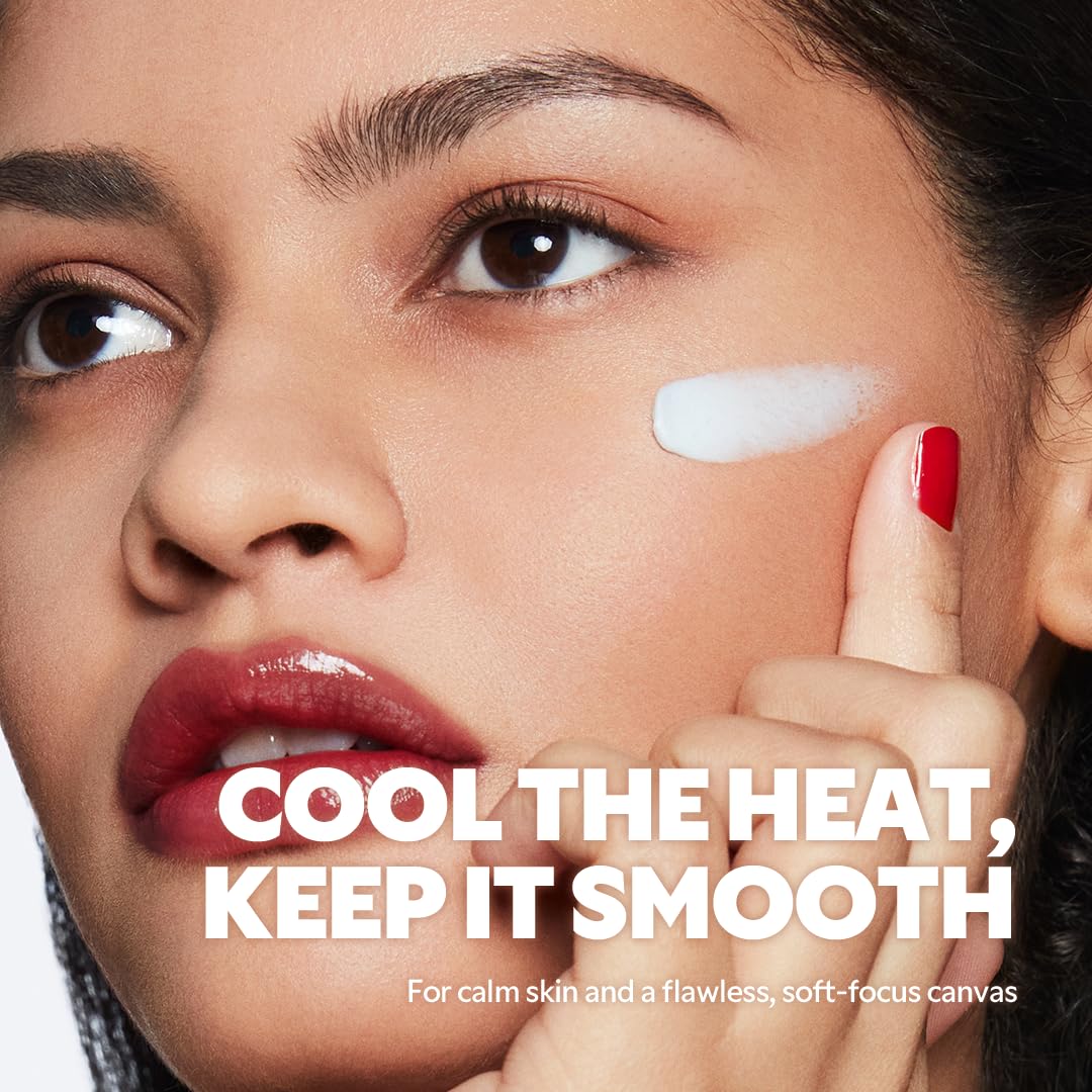 TIRTIR primer texture close-up with cooling capsules for soothing skin feel