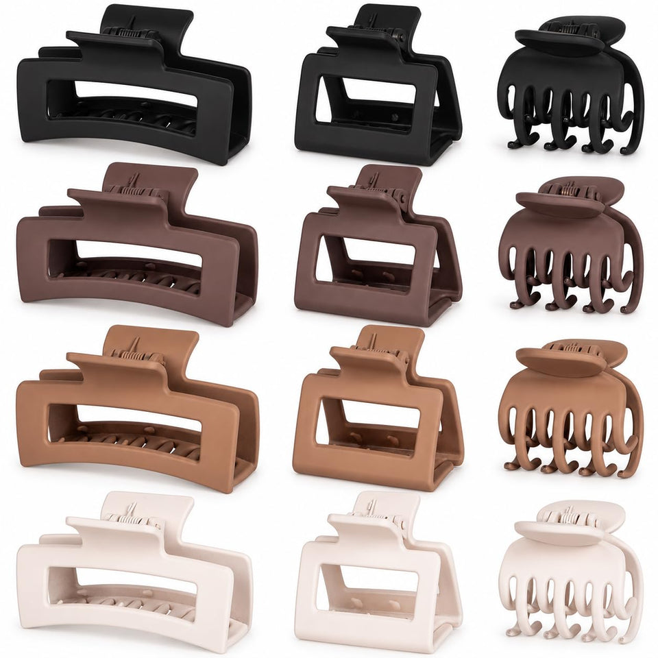 Tisenla front packaging showing full 12-piece matte clip set and neat storage benefit