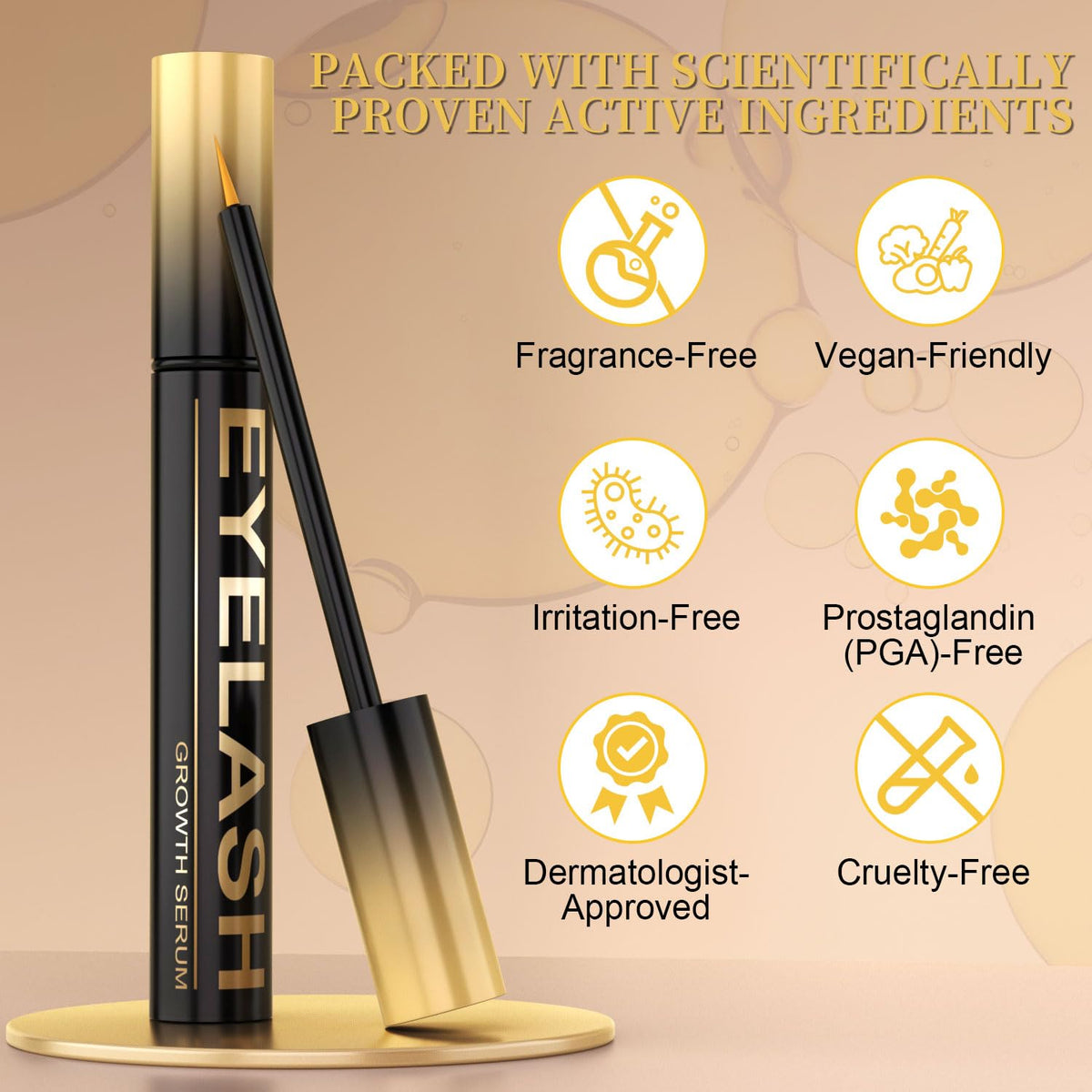 Tistees product next to a hand illustrating 5 mL size and portability