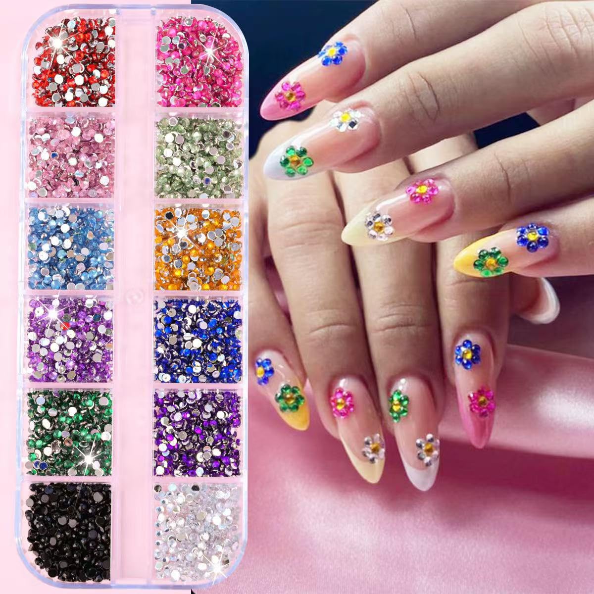 Tiwnefua close-up of multi-faceted resin rhinestone cuts reflecting light for extra sparkle