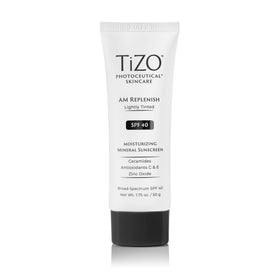 TIZO front packaging showing SPF 40 and tinted mineral sunscreen benefits