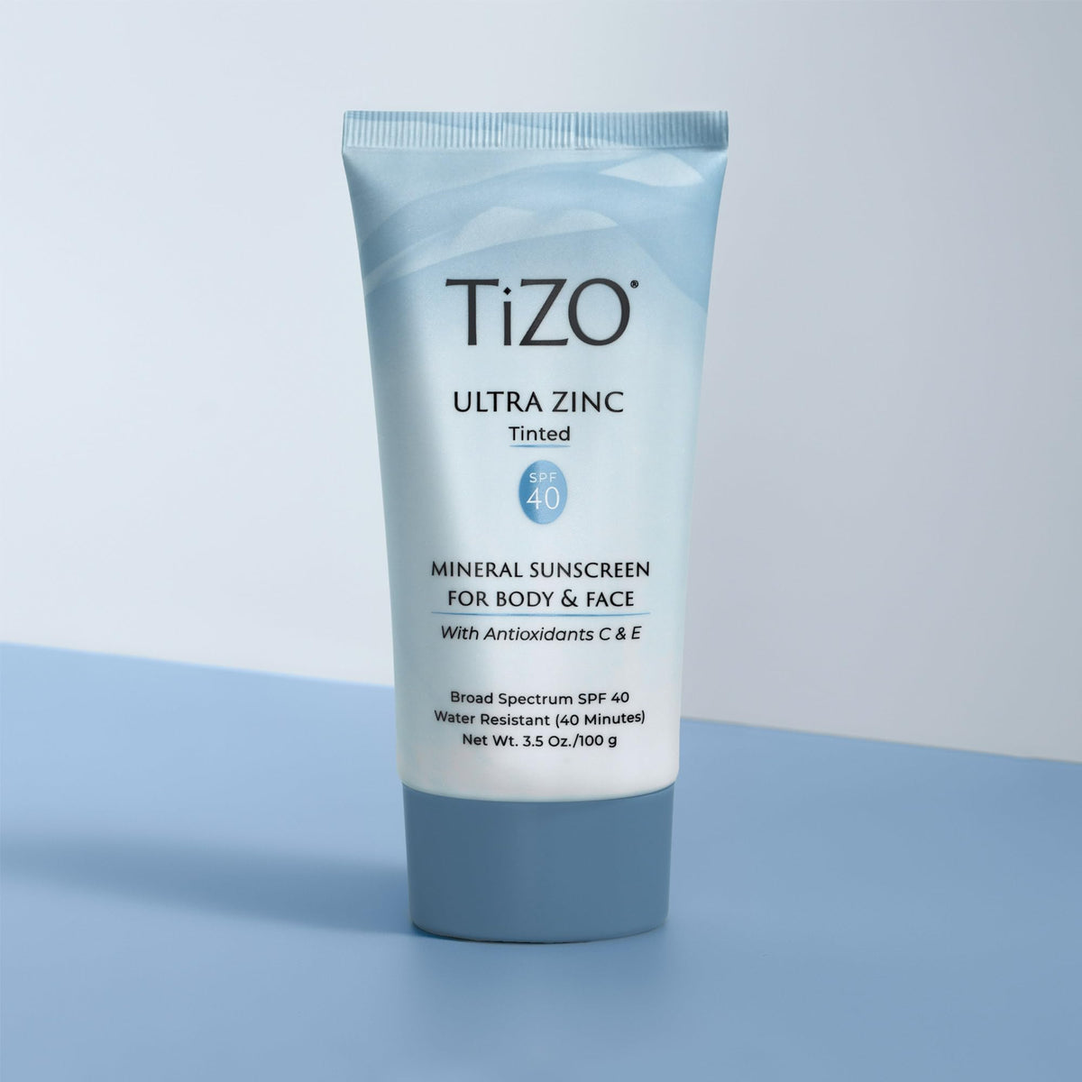 TIZO applied to face showing smooth mineral finish and calming benefit