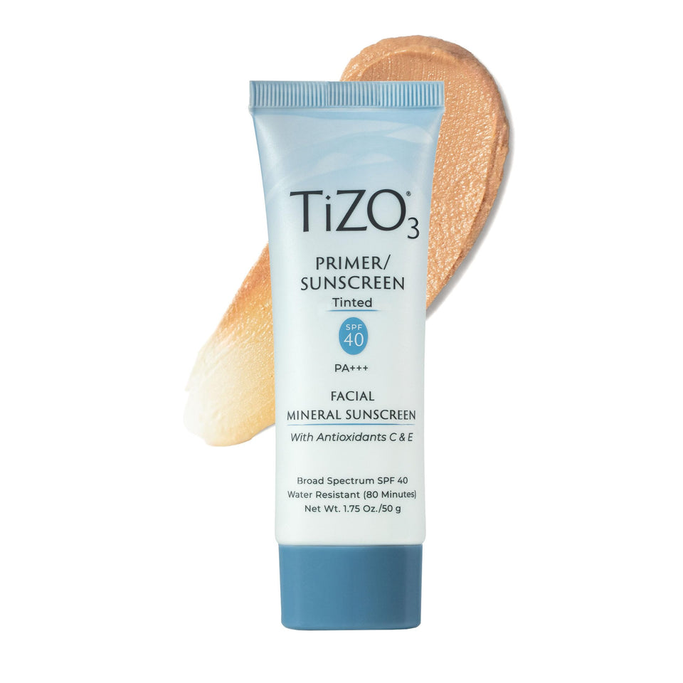 TIZO branded tube front packaging showing SPF and tint benefits