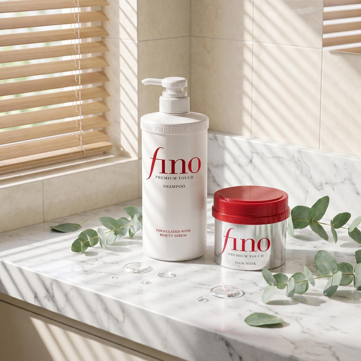 TJ SIGNATURE lifestyle bathroom setup with products, daily routine made luxurious benefit