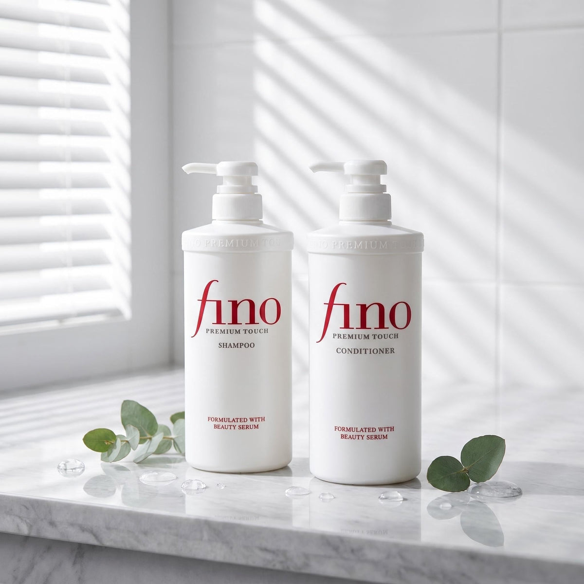 TJ SIGNATURE set displayed on a bathroom vanity demonstrating a polished, salon-ready routine
