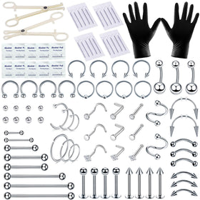 TKKUY front packaging showing full 94-piece piercing kit and contents