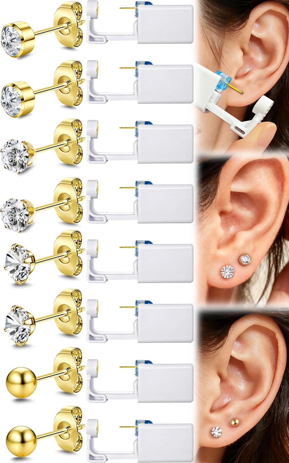 TKKUY front packaging of full 24-piece piercing kit showing contents and benefits