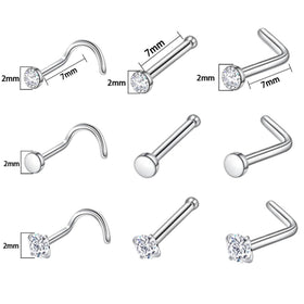TKKUY assortment of lip and nose studs displayed for quick selection