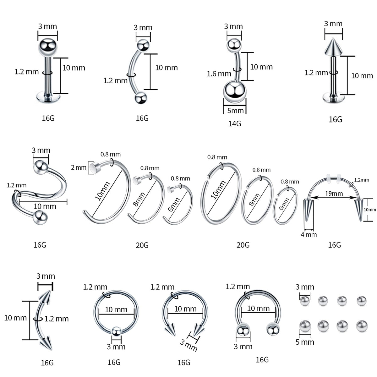 TKKUY arranged needles and clamps showing sterile tools for precise piercing
