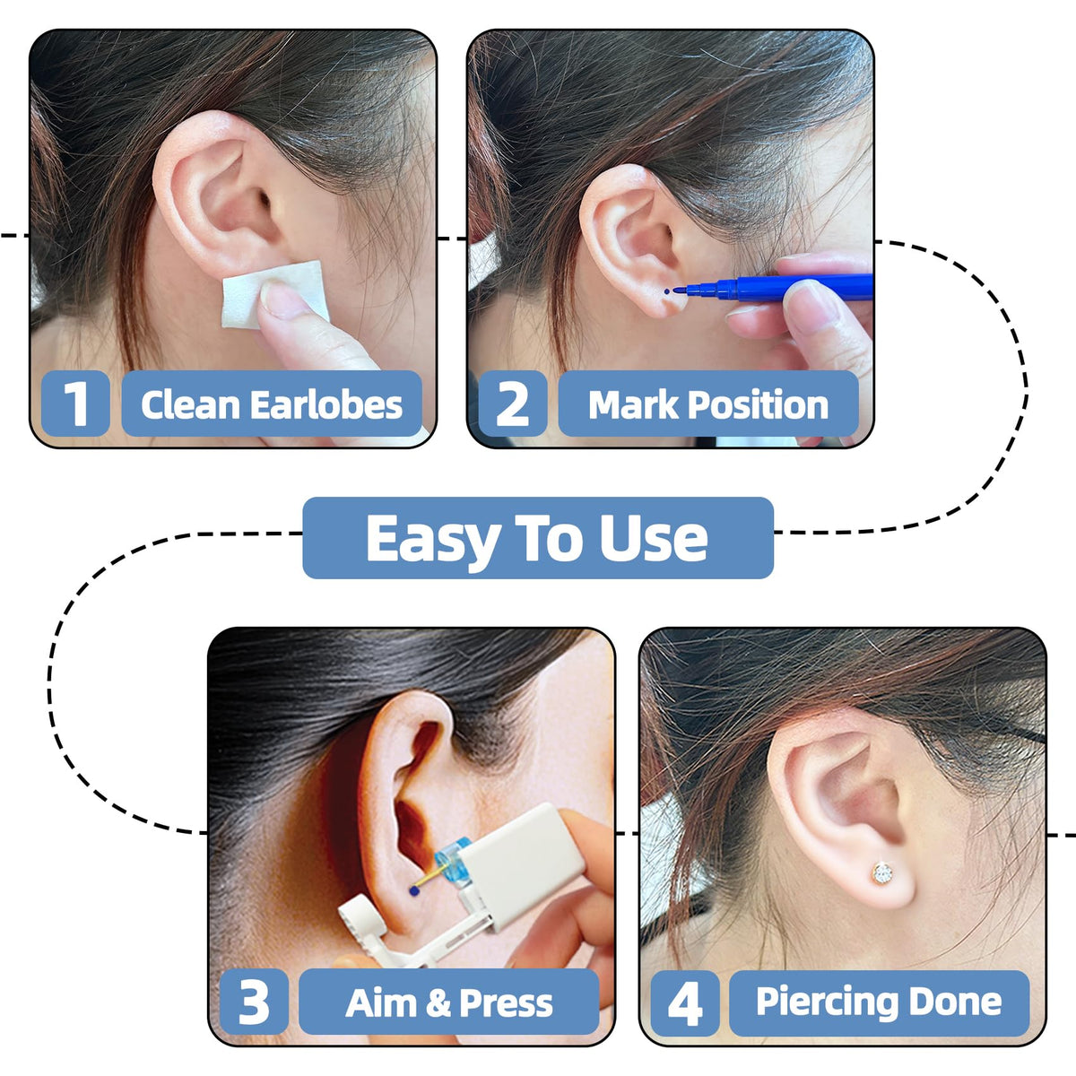 TKKUY polished stud details highlighting smooth finish and comfortable wear