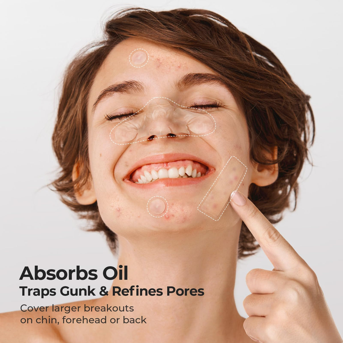 TKTK rectangular acne strips laid flat for broader breakout coverage benefit