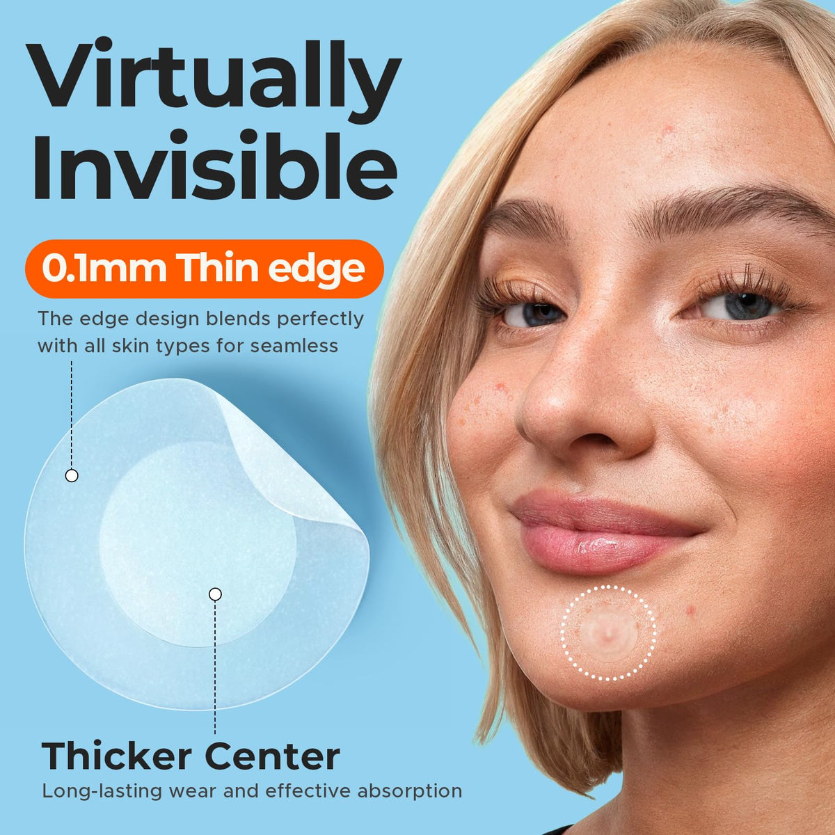 TKTK close-up of patch edge displaying 0.01cm thinness and seamless fit