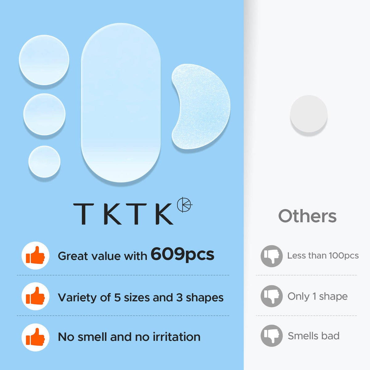 TKTK full contents laid out to show all five sizes included in pack
