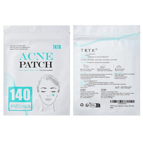 TKTK patches on a bathroom counter suggesting easy daily skincare use