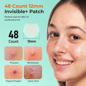 TKTK patch under light makeup showing matte finish that minimizes shine