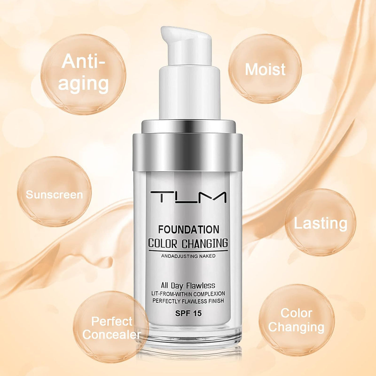 TLM blending demonstration on hand showing adaptive shade matching benefit