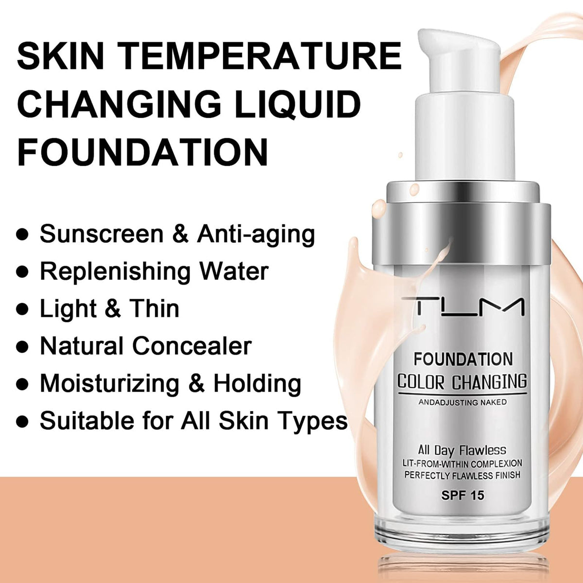TLM open dispense pump with product drop highlighting controlled application benefit
