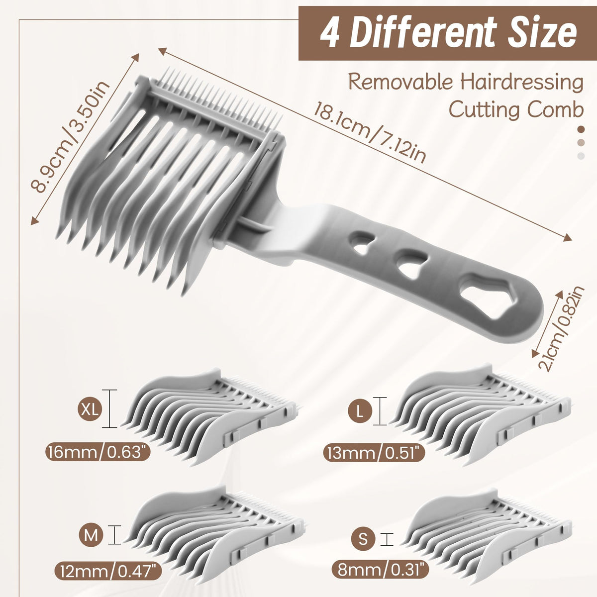 TMJUU close-up of comb teeth with rounded tips for smooth glide and scalp protection