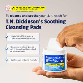 T.N. Dickinson's moistened pad detail showing cleansing solution