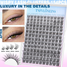 TNFVLONEINS tweezers placing a cluster lash showing precise application benefit