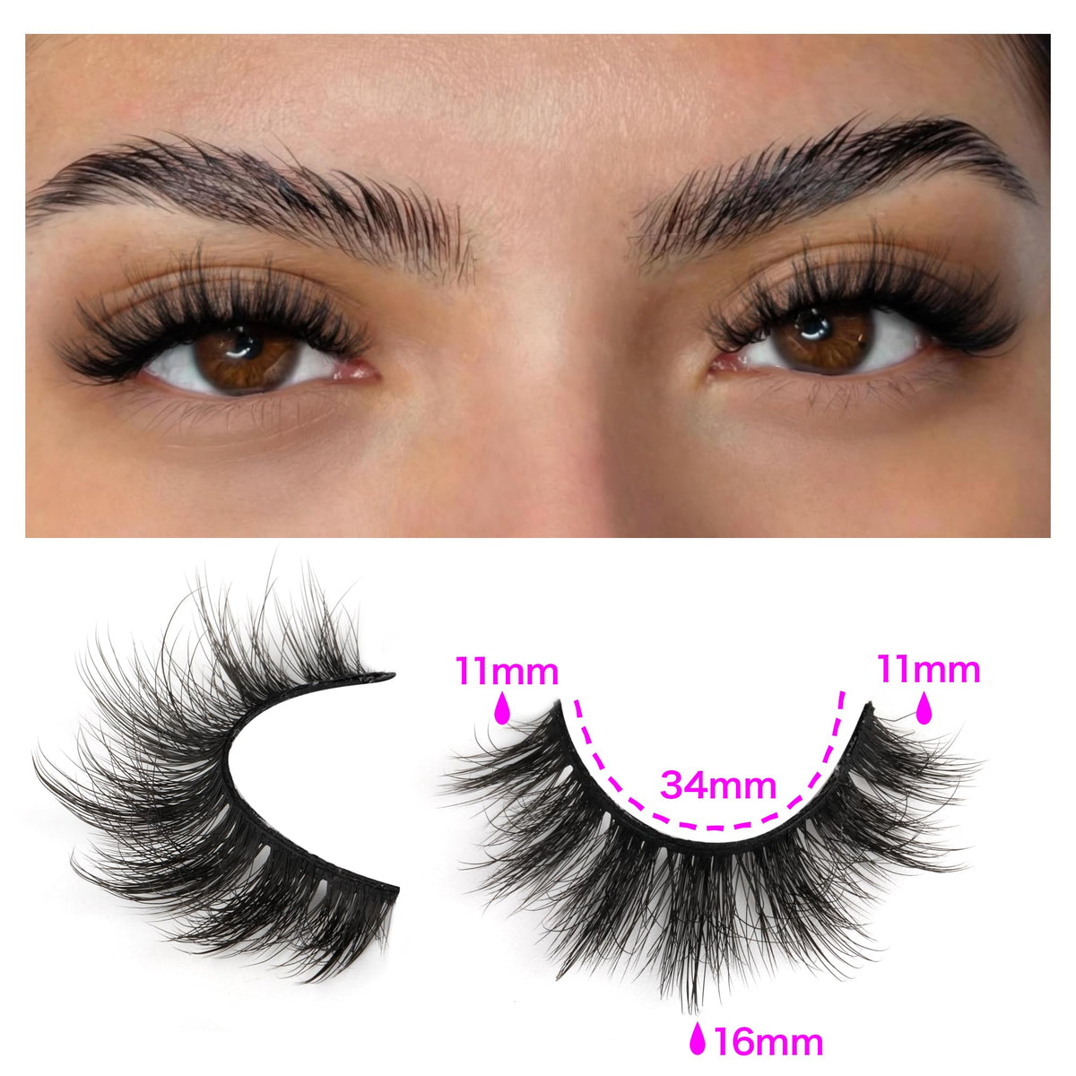 TNFVLONEINS flexible lash band detail for easy application and comfort