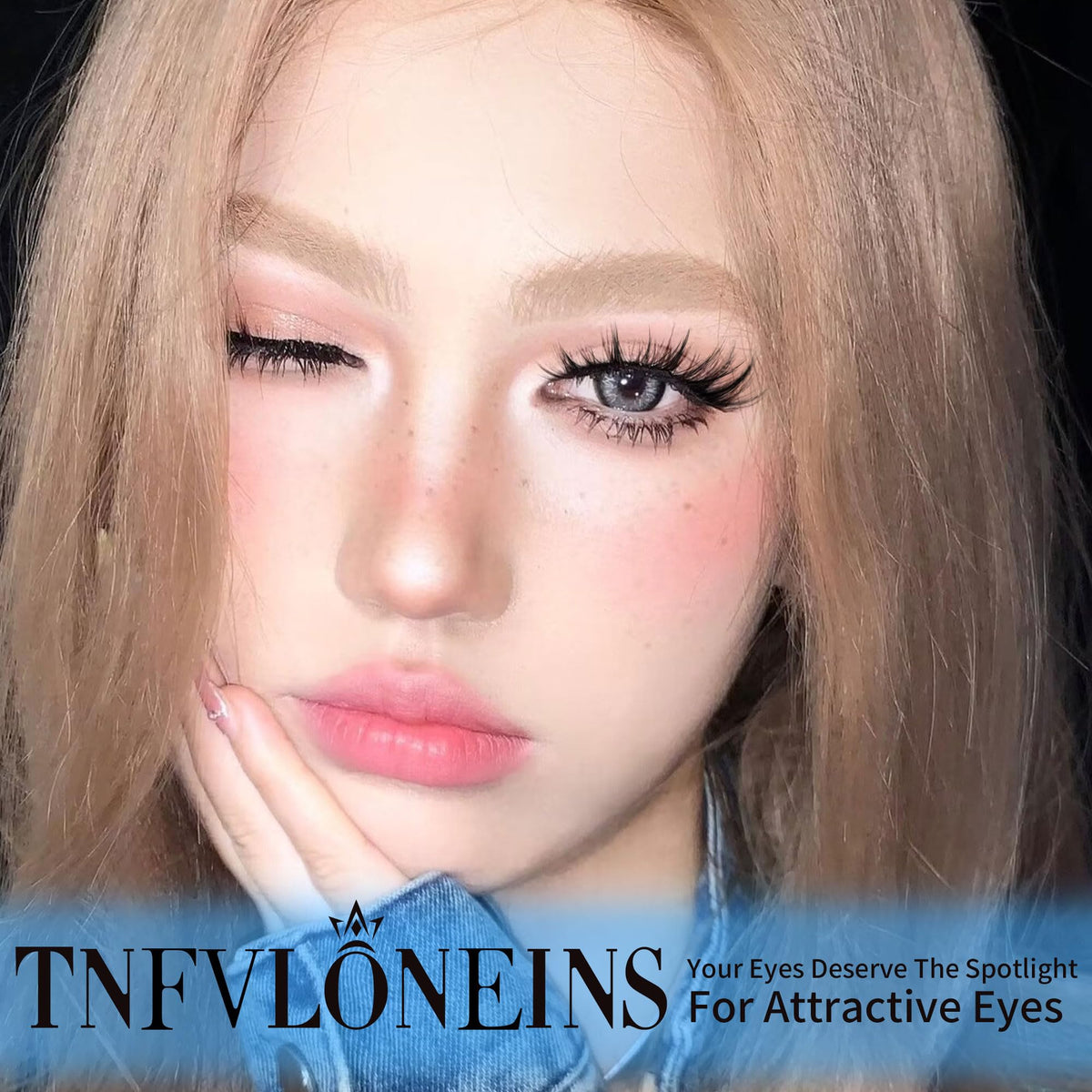 TNFVLONEINS close-up showing CC curl detail for lifted lashes