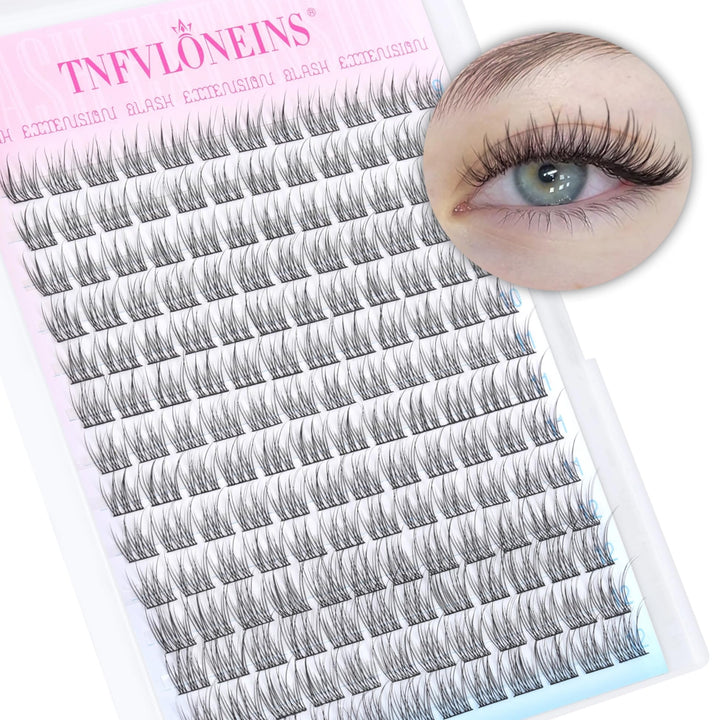 TNFVLONEINS front packaging showing 168 cluster lashes and brand benefits