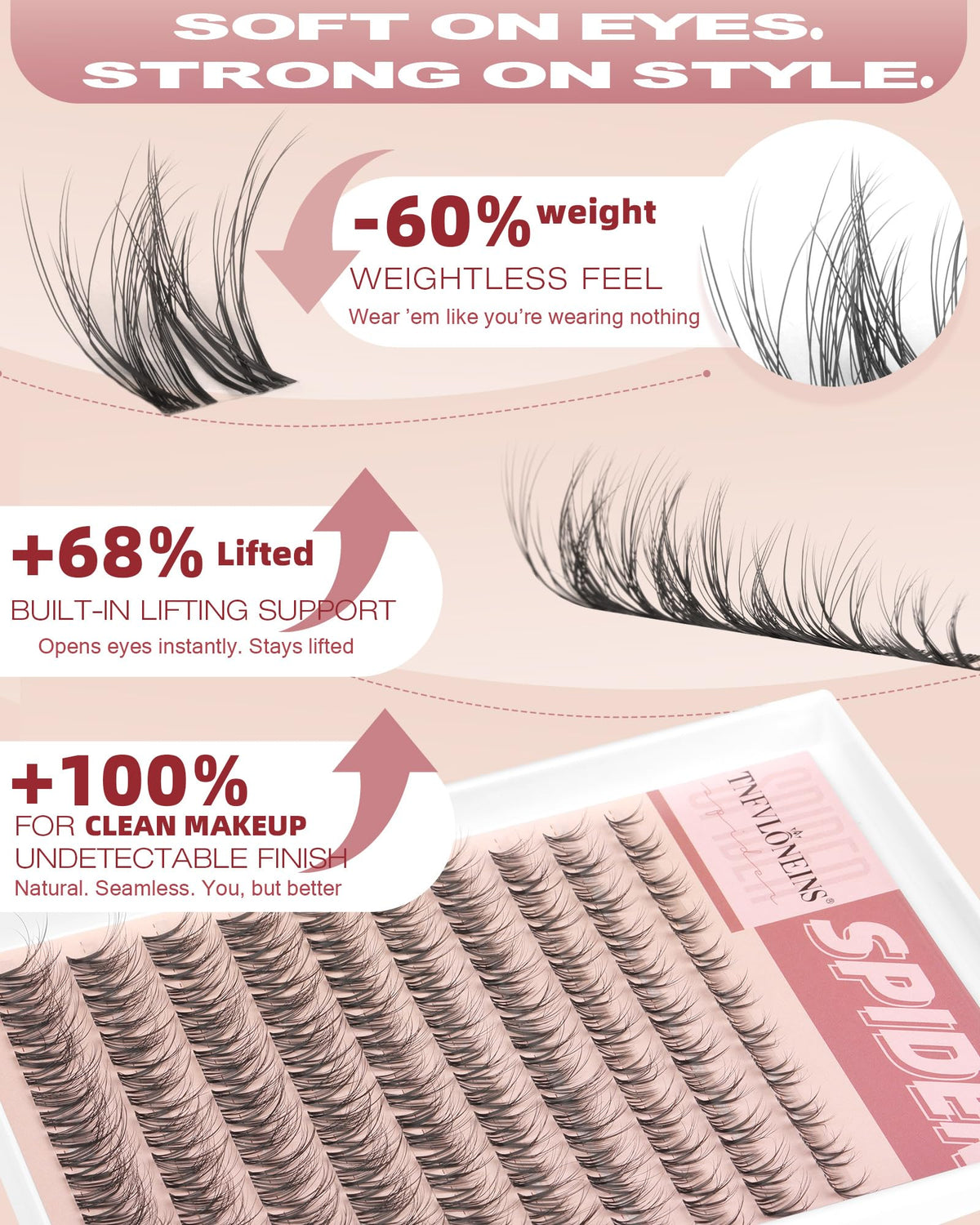 TNFVLONEINS D curl profile highlighting lift and natural fan