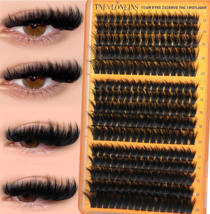 TNFVLONEINS front packaging showing fluffy cluster lash set and densities